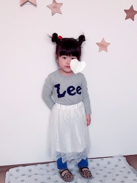 「Lee（リー）のアイテム（パンツ）」を使った、a＊さん（キッズ・100cm）の春コーディネート