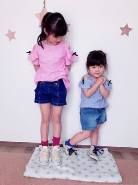「NATURAL BEAUTY BASIC（ナチュラルビューティーベーシック）のアイテム」を使った、a＊さん（キッズ・100cm）の春コーディネート