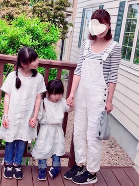 「無印良品（ムジルシリョウヒン）のアイテム（シャツワンピース）」を使った、a＊さん（キッズ・100cm）の春コーディネート