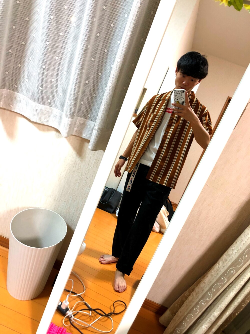 「夏先取りコーデ、夏先取り」｜「GUのアイテム（スラックス、ブラック系）」を使った、ゆうさん（レディース・167cm）の夏コーディネートの1枚目の写真