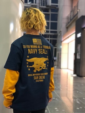 「Tshirts」｜Hinata  Itoさん（メンズ・155cm）の冬コーディネート