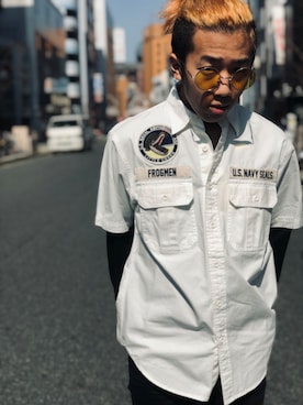 「shirts」｜Hinata  Itoさん（メンズ・155cm）の春コーディネート