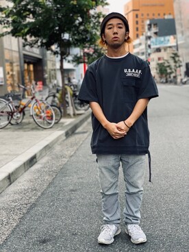 「ルーズフィット」｜Hinata  Itoさん（メンズ・155cm）の夏コーディネート