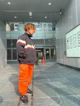 「新作」｜「アイテム（ブルゾン）」を使った、Hinata  Itoさん（メンズ・155cm）の秋コーディネート