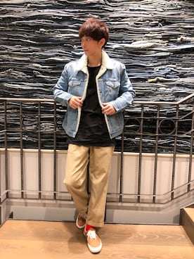 「EDWIN」｜「アイテム（デニムジャケット）」を使った、だいちゃんさん（メンズ・173cm）の秋コーディネート