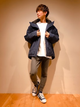「EDWIN（エドウィン）のアイテム（ナイロンジャケット）」を使った、だいちゃんさん（メンズ・173cm）の冬コーディネート