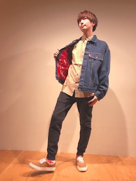 「新年一発目」｜「アイテム（デニムジャケット）」を使った、だいちゃんさん（メンズ・173cm）の冬コーディネート