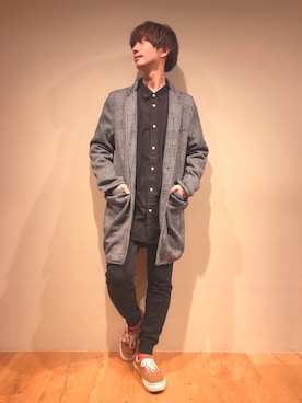 「Right-on（ライトオン）のアイテム（チェスターコート）」を使った、だいちゃんさん（メンズ・173cm）の冬コーディネート