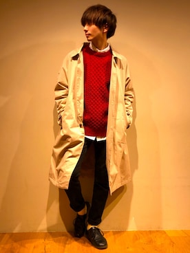 「Right-on（ライトオン）のアイテム（チェスターコート）」を使った、だいちゃんさん（メンズ・173cm）の冬コーディネート