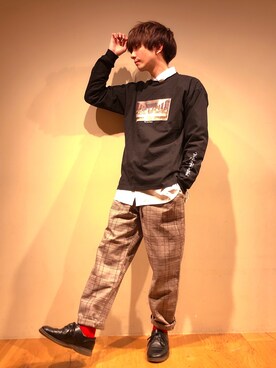 「Right-on（ライトオン）のアイテム（レッグウェア）」を使った、だいちゃんさん（メンズ・173cm）の冬コーディネート