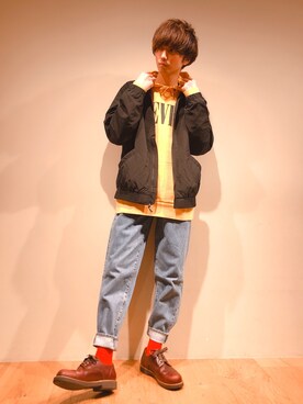 「Right-on（ライトオン）のアイテム（レッグウェア）」を使った、だいちゃんさん（メンズ・173cm）の冬コーディネート