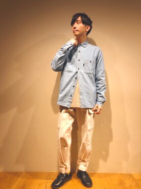 「Right-on（ライトオン）のアイテム（カーゴパンツ）」を使った、だいちゃんさん（メンズ・173cm）の冬コーディネート