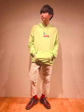 「Right-on（ライトオン）のアイテム（カーゴパンツ）」を使った、だいちゃんさん（メンズ・173cm）の春コーディネート