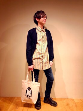 「Right-on（ライトオン）のアイテム（カーディガン/ボレロ）」を使った、だいちゃんさん（メンズ・173cm）の春コーディネート