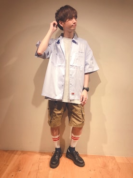 「CAMP7（キャンプセブン）のアイテム（パンツ）」を使った、だいちゃんさん（メンズ・173cm）の夏コーディネート