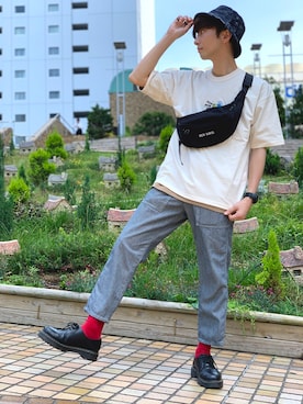 「BEN DAVIS（ベンデイビス）のアイテム（バッグ）」を使った、だいちゃんさん（メンズ・173cm）の夏コーディネート