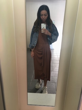 「アイテム（デニムジャケット）」を使った、NAGIさん（レディース・170cm・20代）の春コーディネート