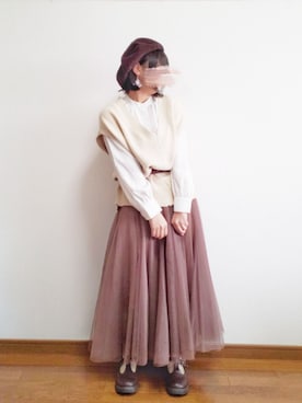 「SEVENDAYS=SUNDAY（セブンデイズサンデイ）のアイテム（ハンチング/ベレー帽）」を使った、え り かさん（レディース・152cm）の春コーディネート