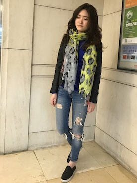 「STEVE MADDEN（スティーブマデン）のアイテム（その他シューズ）」を使った、Rioさん（レディース・158cm）の春コーディネート