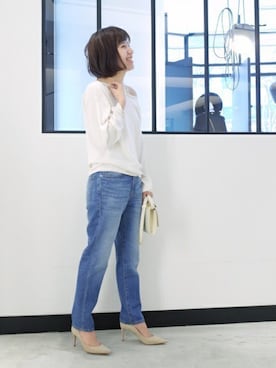 「PELLICO（ペリーコ）のアイテム」を使った、ARIさん（レディース・154cm）の春コーディネート