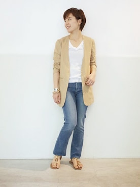 「MONROW（モンロー）のアイテム」を使った、ARIさん（レディース・154cm）の夏コーディネート