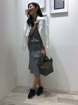 「リブ　」｜「アイテム（ブルゾン）」を使った、BARNYARDSTORM本部さん（レディース・165cm）の春コーディネート