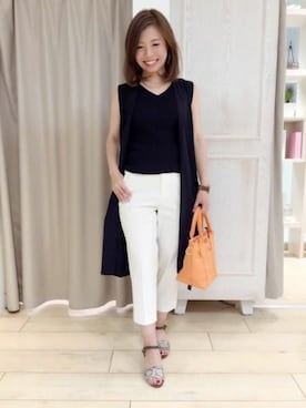 「ジレ」｜「アイテム（アンサンブル）」を使った、BARNYARDSTORM本部さん（レディース・155cm）の夏コーディネート