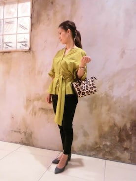 「マスタードイエロー」｜BARNYARDSTORM本部さん（レディース・160cm）の夏コーディネート