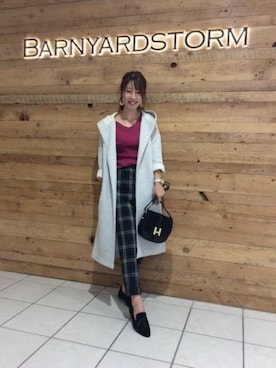 「タッセルローファー」｜「アイテム（スリッポン）」を使った、BARNYARDSTORM本部さん（レディース・158cm）の秋コーディネート