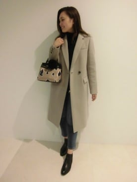 「ハンサムコーデ」｜「アイテム（チェスターコート）」を使った、BARNYARDSTORM本部さん（レディース・160cm）の秋コーディネート