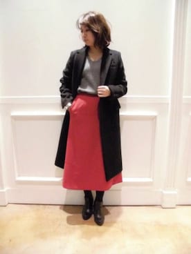 「ハンサムコーデ」｜「アイテム（チェスターコート）」を使った、BARNYARDSTORM本部さん（レディース・156cm）の冬コーディネート