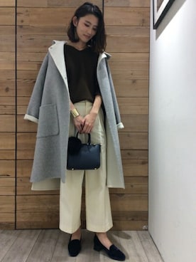 「カシミアニット」｜「アイテム（その他アウター）」を使った、BARNYARDSTORM本部さん（レディース・160cm）の冬コーディネート
