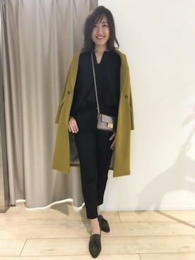 「ハンサムコーデ」｜「アイテム（チェスターコート）」を使った、BARNYARDSTORM本部さん（レディース・169cm）の冬コーディネート