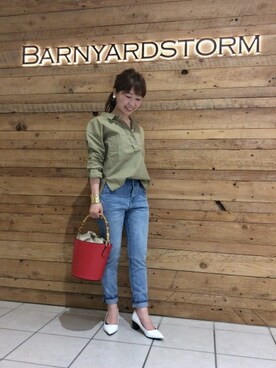 BARNYARDSTORM本部さんの「BARNYARDSTORM / ダブルポケットシャツ」を使ったコーディネート