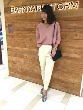 「BARNYARDSTORM（バンヤードストーム）のBARNYARDSTORM / 3ポケットショルダーバッグ（ショルダーバッグ）」を使った、BARNYARDSTORM本部さん（レディース・170cm）の春コーディネート