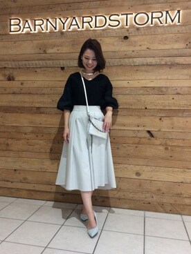 「BARNYARDSTORM（バンヤードストーム）のBARNYARDSTORM / 3ポケットショルダーバッグ（ショルダーバッグ）」を使った、BARNYARDSTORM本部さん（レディース・157cm）の春コーディネート