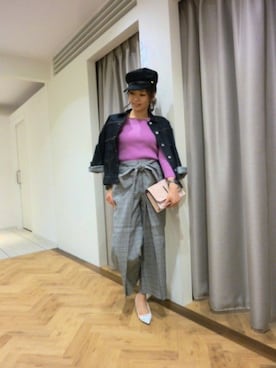 「ハンサムコーデ」｜「アイテム（ハンチング/ベレー帽）」を使った、BARNYARDSTORM本部さん（レディース・161cm）の春コーディネート