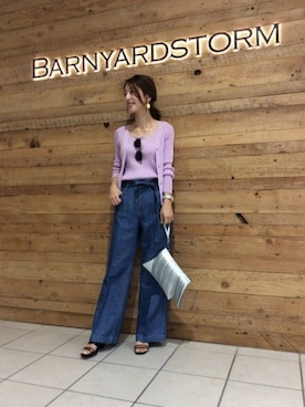 「ウェッジソール」｜「アイテム（アンサンブル）」を使った、BARNYARDSTORM本部さん（レディース・160cm）の春コーディネート