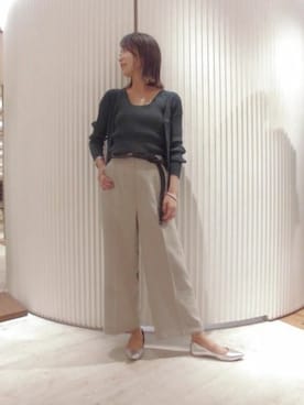 「リブニット」｜「アイテム（アンサンブル）」を使った、BARNYARDSTORM本部さん（レディース・157cm）の春コーディネート