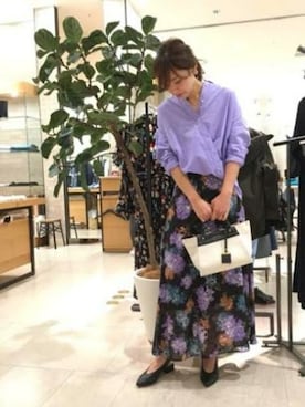 「フラワープリント」｜「アイテム（その他シューズ）」を使った、BARNYARDSTORM本部さん（レディース・164cm）の夏コーディネート