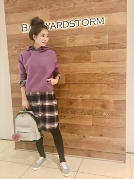 「ハンサムコーデ」｜「アイテム（財布/小物）」を使った、BARNYARDSTORM本部さん（レディース・174cm）の秋コーディネート