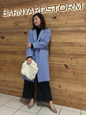 「ハンサムコーデ」｜「アイテム（チェスターコート）」を使った、BARNYARDSTORM本部さん（レディース・170cm）の冬コーディネート