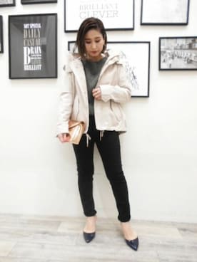 「ハンサムコーデ」｜「アイテム（マウンテンパーカー）」を使った、BARNYARDSTORM本部さん（レディース・151cm）の冬コーディネート