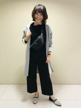 「アシンメトリー」｜「アイテム（その他アウター）」を使った、BARNYARDSTORM本部さん（レディース・159cm）の冬コーディネート