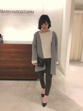 「アシンメトリー」｜「アイテム（その他アウター）」を使った、BARNYARDSTORM本部さん（レディース・164cm）の冬コーディネート