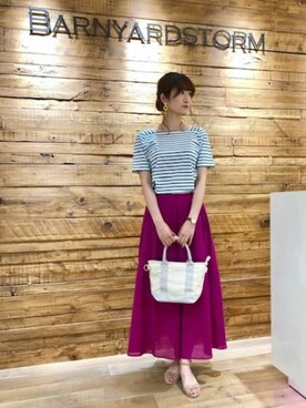 BARNYARDSTORM本部さん（レディース・172cm）の夏コーディネート