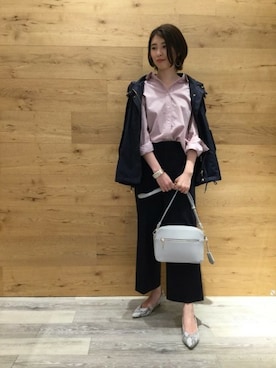 「パイソン柄」｜「アイテム（マウンテンパーカー）」を使った、BARNYARDSTORM本部さん（レディース・162cm）の秋コーディネート