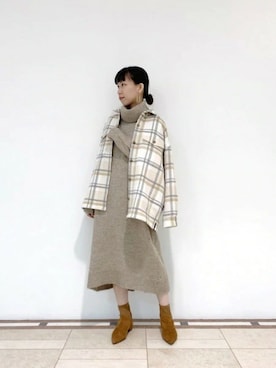 「アイテム（ブーティ、イエロー系）」を使った、BARNYARDSTORM本部さん（レディース・159cm）の冬コーディネート