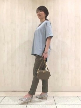 「BARNYARDSTORM（バンヤードストーム）のBARNYARDSTORM / 【otonaMUSE6月号掲載 佐田真由美さん着用】キュプラ綿ストレッチパンツ（その他パンツ）」を使った、BARNYARDSTORM本部さん（レディース・163cm）の春コーディネート