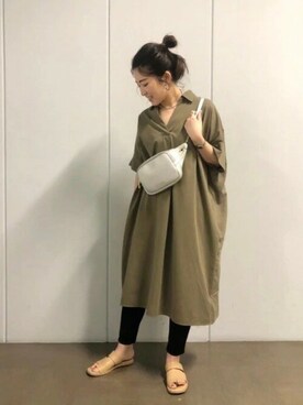 「アイテム（ボディバッグ/ウエストポーチ、シルバー系）」を使った、BARNYARDSTORM本部さん（レディース・158cm）の夏コーディネート